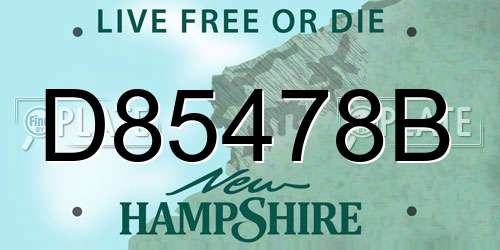 D85478B New Hampshire License Plate