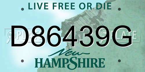 D86439G New Hampshire License Plate