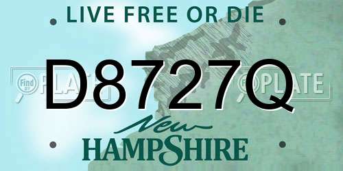 D8727Q New Hampshire License Plate