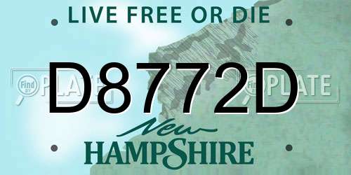 D8772D New Hampshire License Plate
