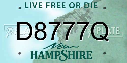 D8777Q New Hampshire License Plate