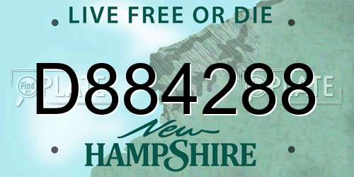 D884288 New Hampshire License Plate