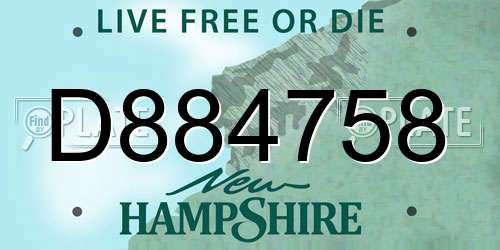 D884758 New Hampshire License Plate