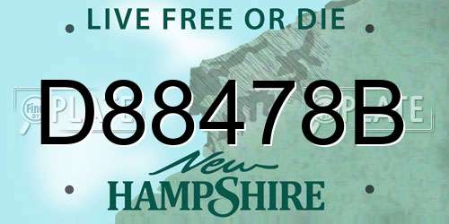 D88478B New Hampshire License Plate