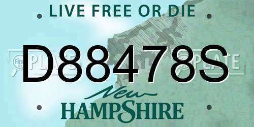 D88478S New Hampshire License Plate