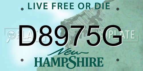 D8975G New Hampshire License Plate