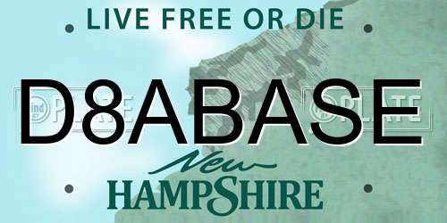 D8ABASE New Hampshire License Plate