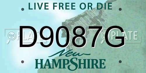 D9087G New Hampshire License Plate