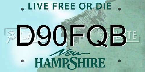 D90FQB New Hampshire License Plate