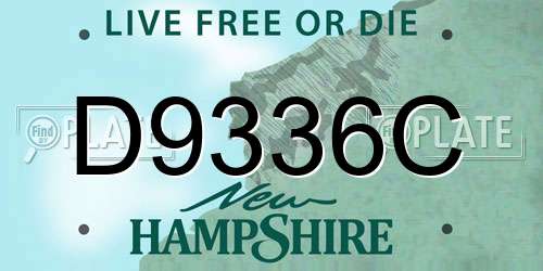 D9336C New Hampshire License Plate