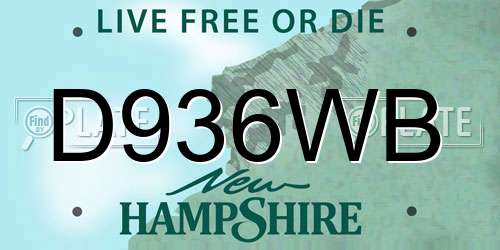 D936WB New Hampshire License Plate