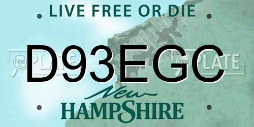 D93EGC New Hampshire License Plate