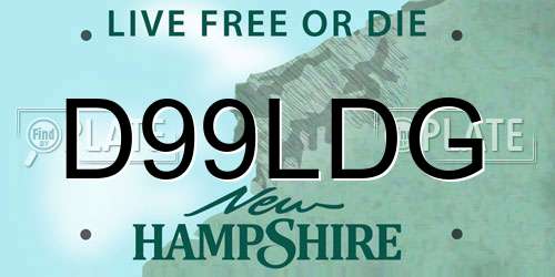 D99LDG New Hampshire License Plate