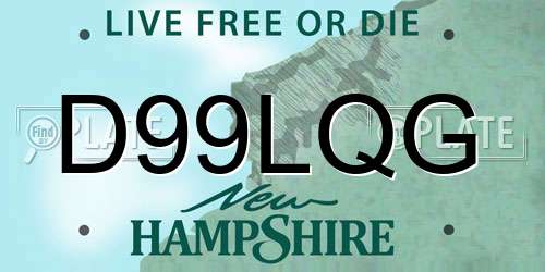 D99LQG New Hampshire License Plate