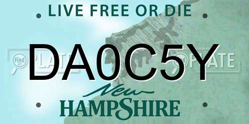 DA0C5Y New Hampshire License Plate