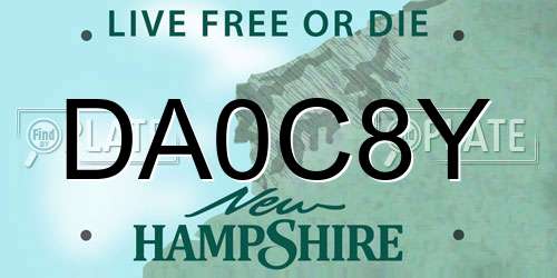 DA0C8Y New Hampshire License Plate