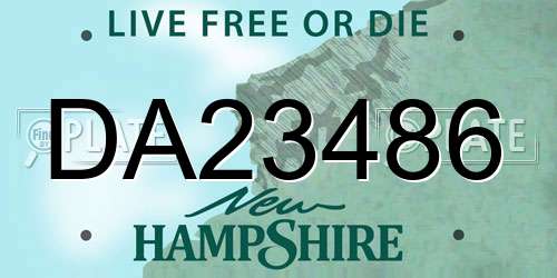 DA23486 New Hampshire License Plate