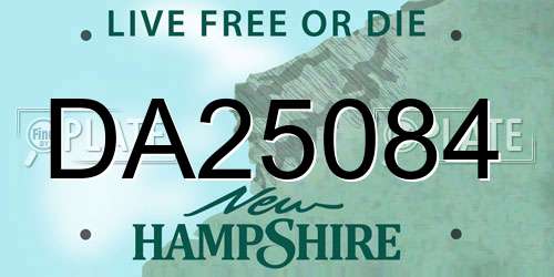 DA25084 New Hampshire License Plate