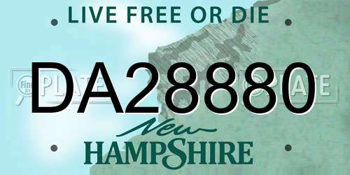 DA28880 New Hampshire License Plate