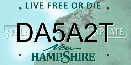 DA5A2T New Hampshire License Plate