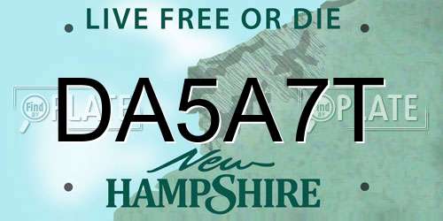 DA5A7T New Hampshire License Plate