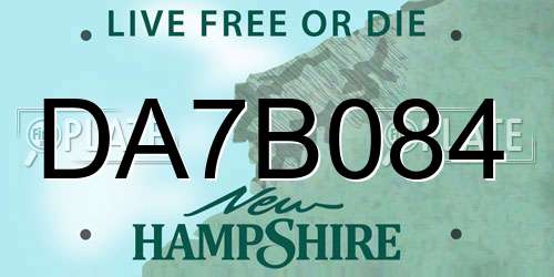 DA7B084 New Hampshire License Plate