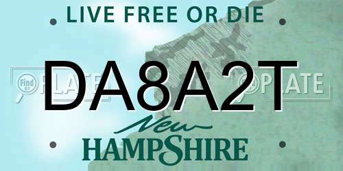 DA8A2T New Hampshire License Plate