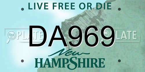 DA969 New Hampshire License Plate