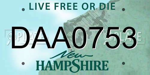 DAA0753 New Hampshire License Plate