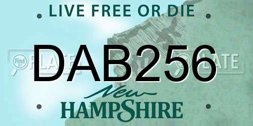 DAB256 New Hampshire License Plate
