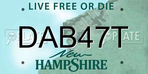 DAB47T New Hampshire License Plate