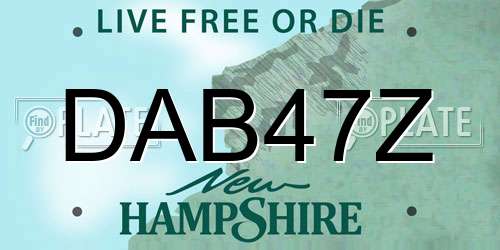 DAB47Z New Hampshire License Plate