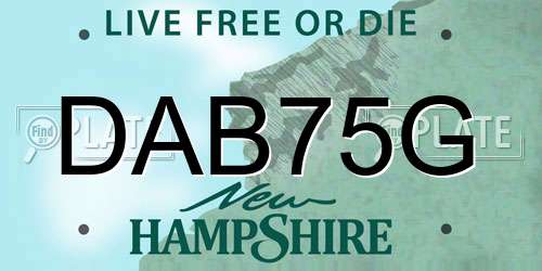 DAB75G New Hampshire License Plate