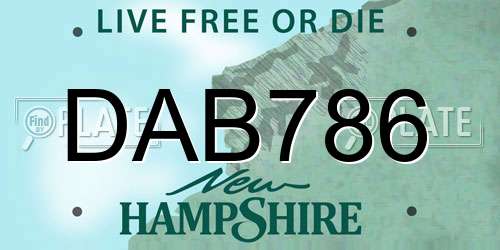 DAB786 New Hampshire License Plate