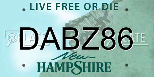 DABZ86 New Hampshire License Plate