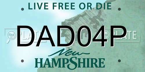 DAD04P New Hampshire License Plate