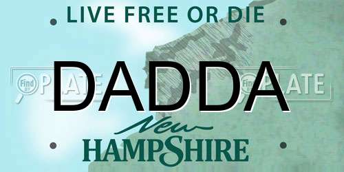 DADDA New Hampshire License Plate