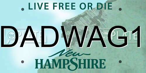DADWAG1 New Hampshire License Plate