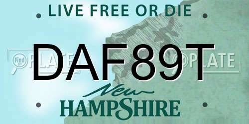 DAF89T New Hampshire License Plate