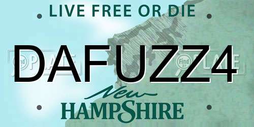 DAFUZZ4 New Hampshire License Plate