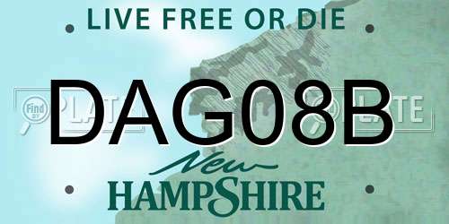 DAG08B New Hampshire License Plate