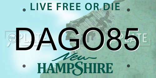 DAGO85 New Hampshire License Plate