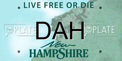 DAH New Hampshire License Plate