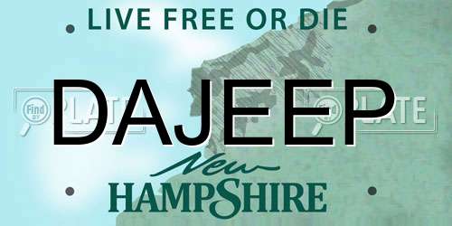 DAJEEP New Hampshire License Plate