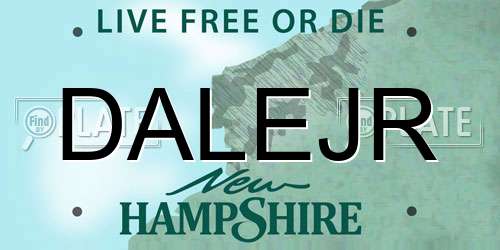 DALEJR New Hampshire License Plate