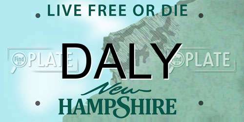 DALY New Hampshire License Plate