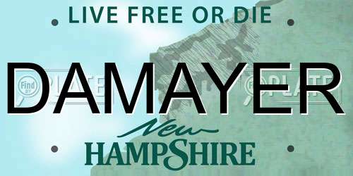 DAMAYER New Hampshire License Plate