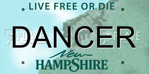 DANCER New Hampshire License Plate