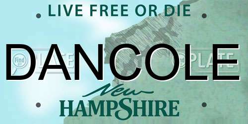 DANCOLE New Hampshire License Plate