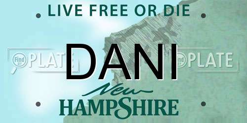 DANI New Hampshire License Plate